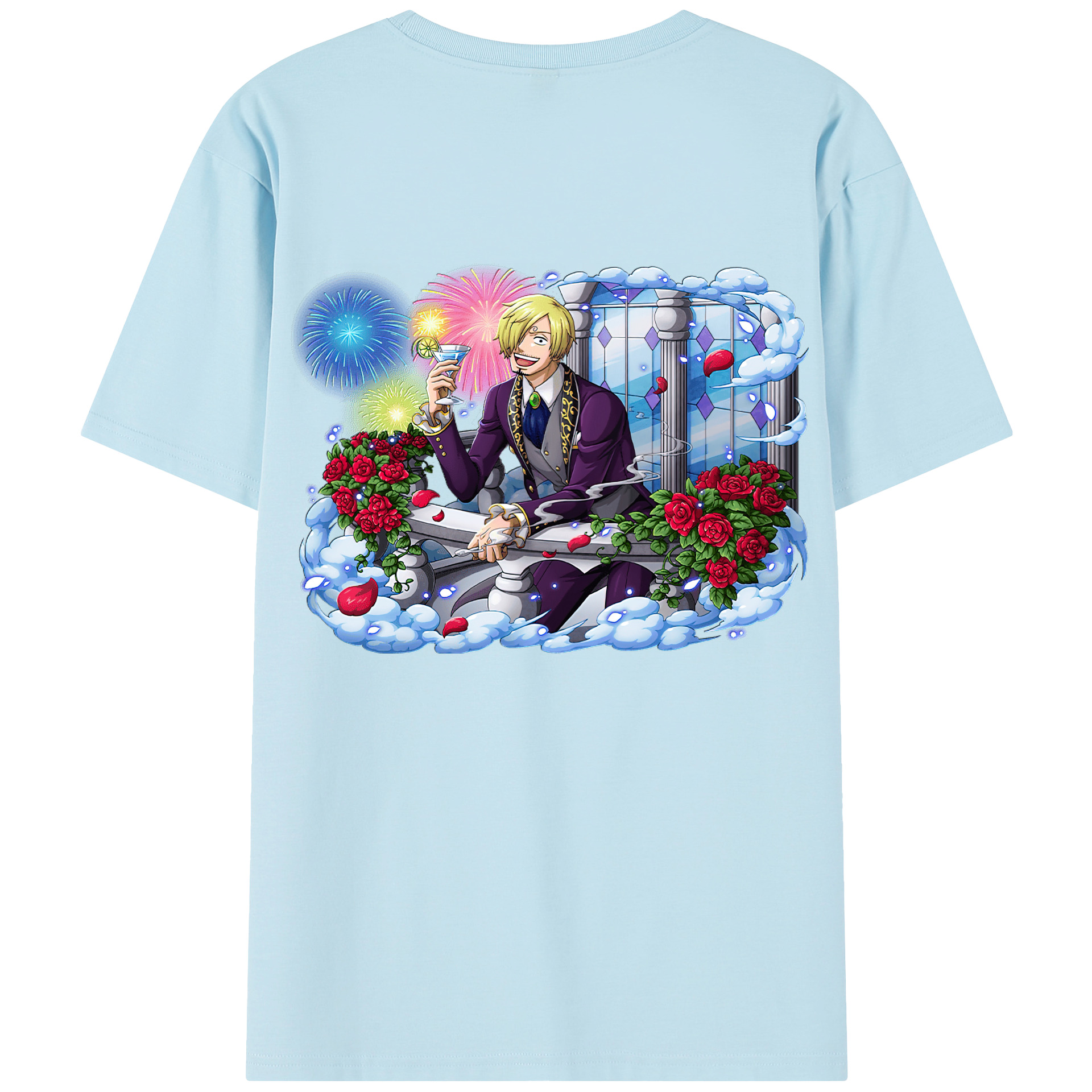 ワンピース サンジ ONE PIECE Sanji 綿100％半袖Tシャツ（背面プリント）